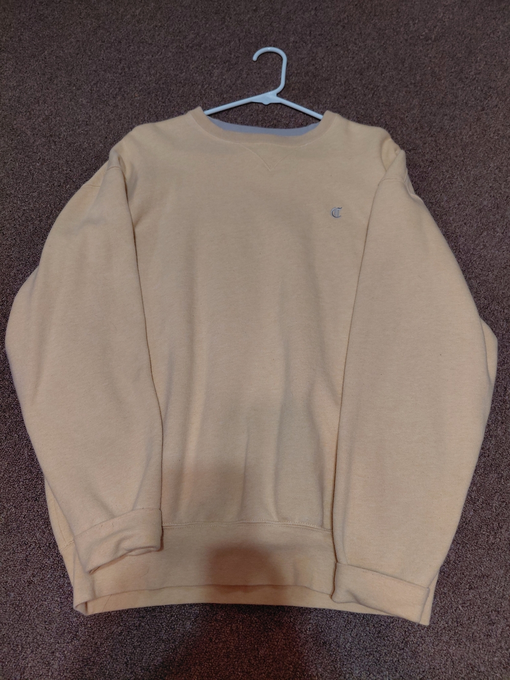 Men's Crewneck Sweatshirt in Pale Yellow